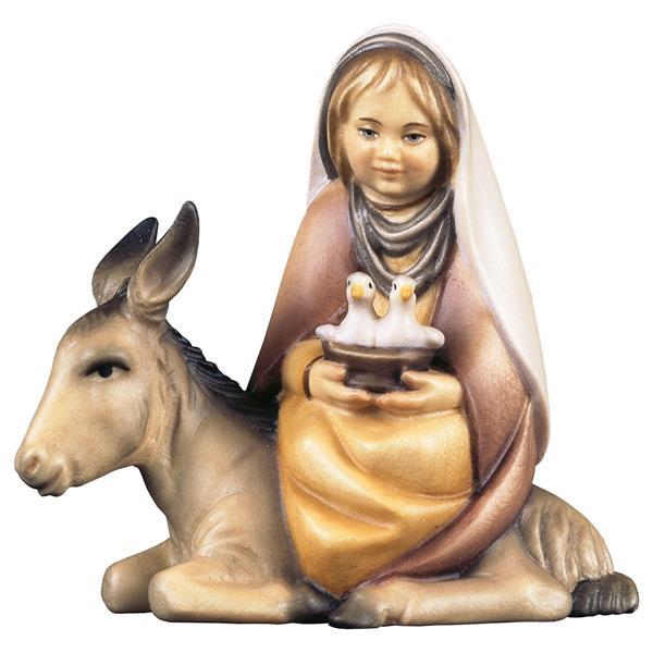 CO Girl with doves on donkey - color