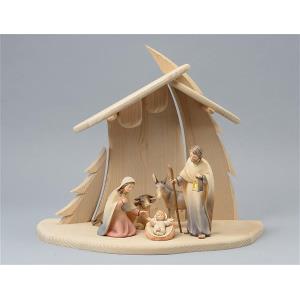 LI Capanna Albero di natale + 5 statue Presepio Luce