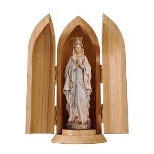 Madonna Lourdes with crown in niche