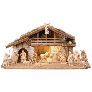 ZI Nativity set 20 pcs - Alpine stable with lighting