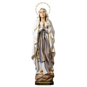 Our Lady of Lourdes with Halo 12 stars - Linden wood carved