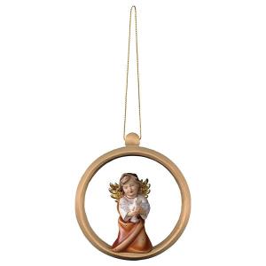 Heart Angel with dove - Wood sphere