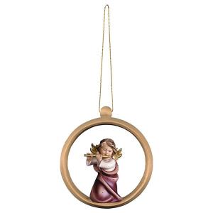 Heart Angel with flute - Wood sphere