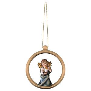 Heart Angel with candle - Wood sphere