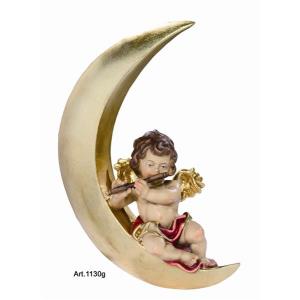 Putto on the moon with flute