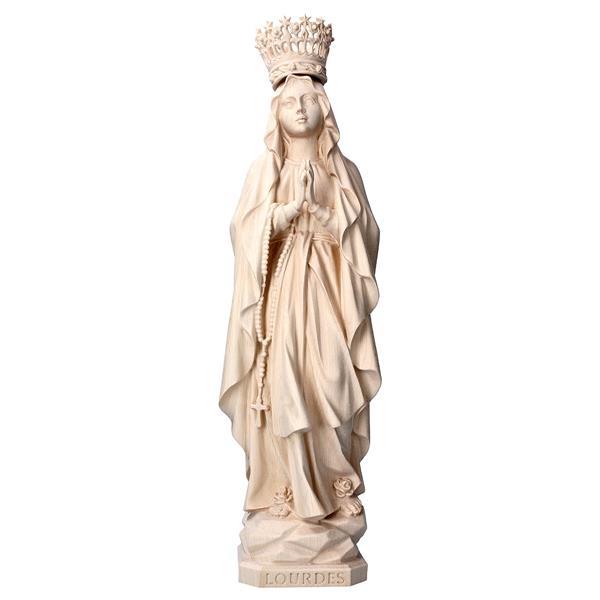 Madonna Lourdes mit Krone - Lindenholz geschnitzt - Natur
