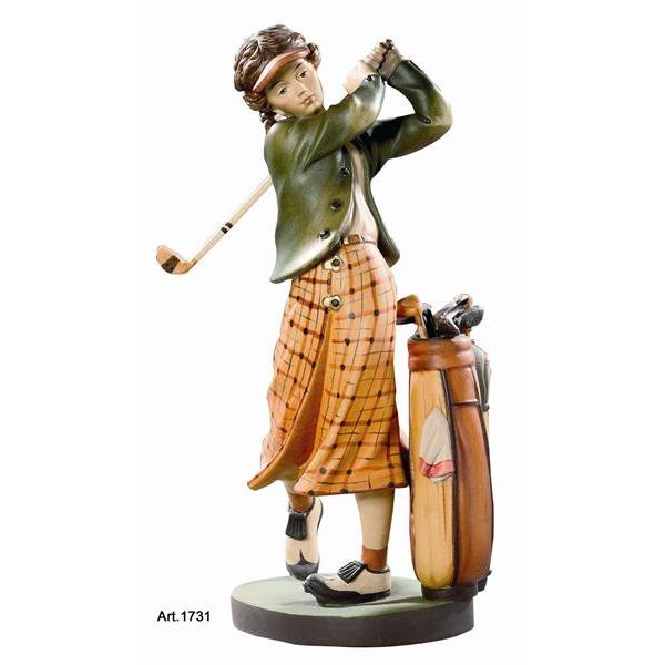 Golfspielerin mit Tasche - Color