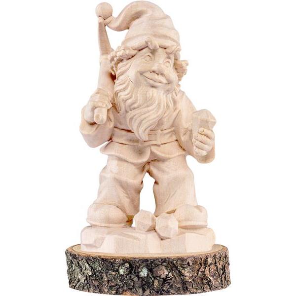 Gnome diamonds-digger on pedestal - natural