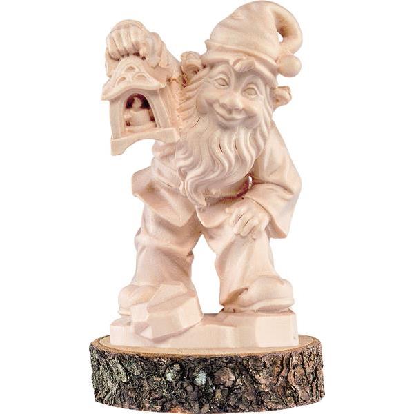 Gnome guardian on pedestal - natural
