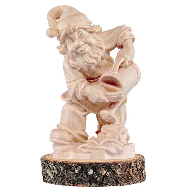 Gnome gardener on pedestal - natural