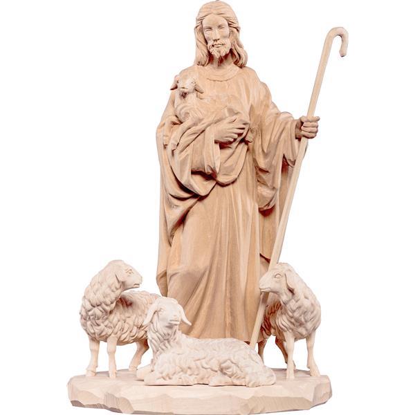 Jesus shepherd with sheep - natural