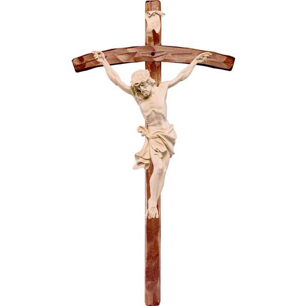 Christ of the Alps blue with curved cross - natural