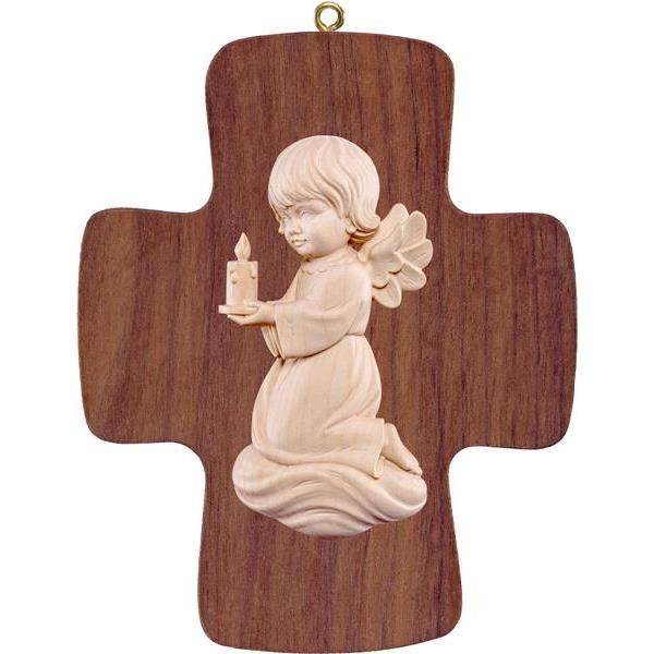 Cross with Pitti - angel with candle - natural