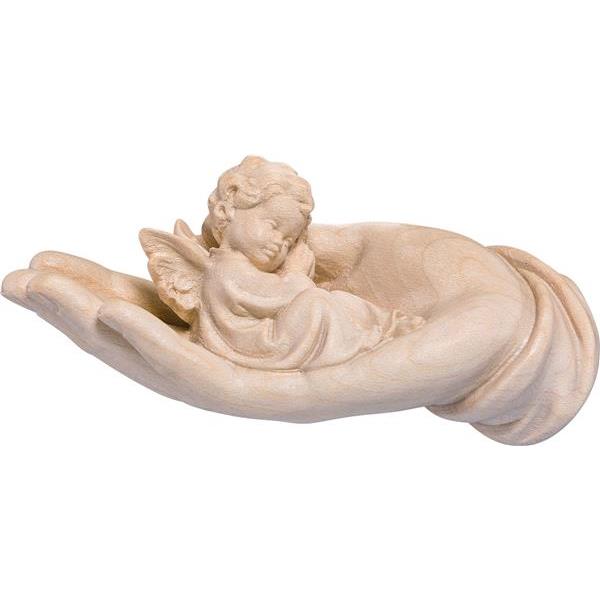 Protecting hand lying with angel blue - natural