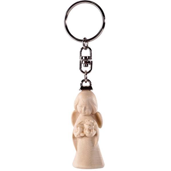 Key-ring dream angel with cat - natural