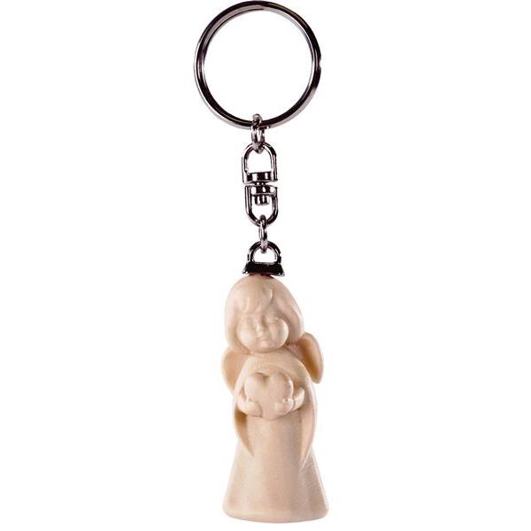 Key-ring dream angel with heart - natural