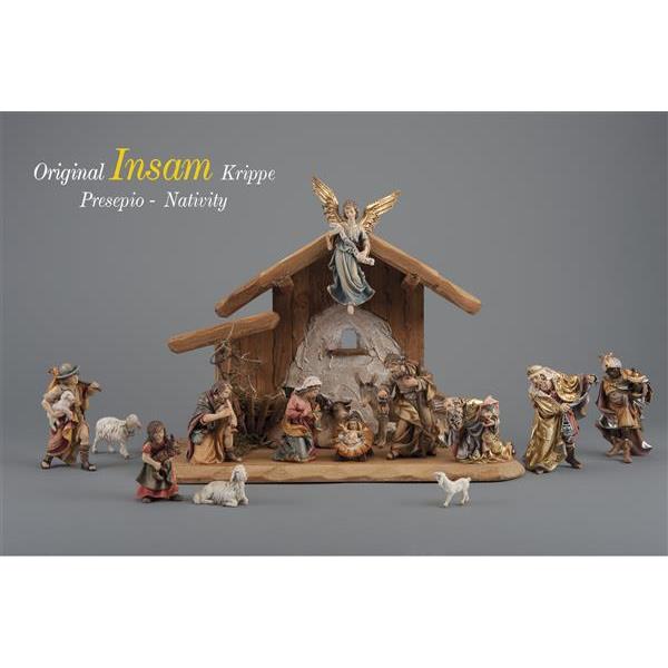 IN Set 15 figurines + stable Holy Night - color