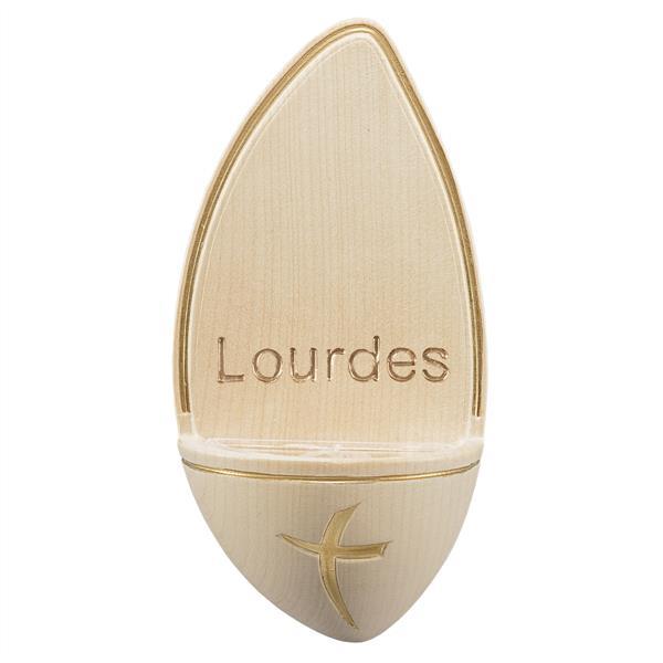 Holywaterbasin Lourdes - waxed gold deko
