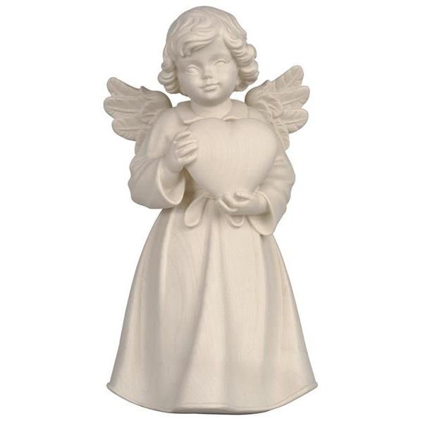 Bell angel standing with heart - natural