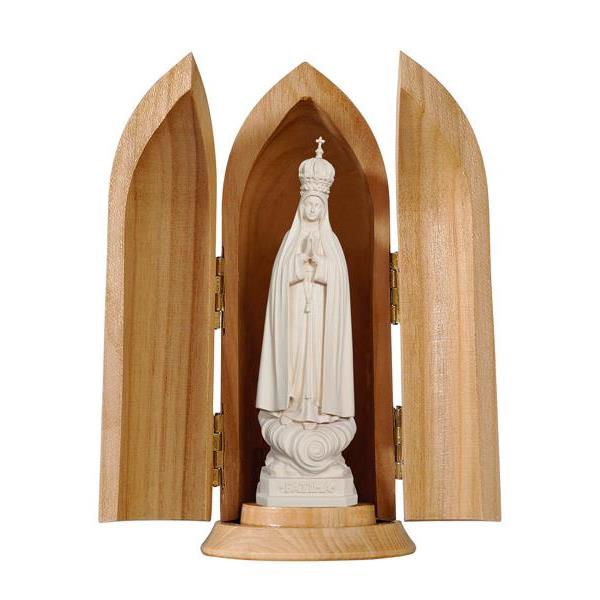 Our Lady of Fátima Capelinha with crown in niche - natural