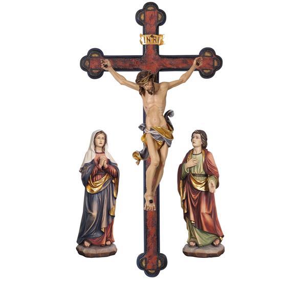 Crucifixion group Leonardo-cross baroque - color