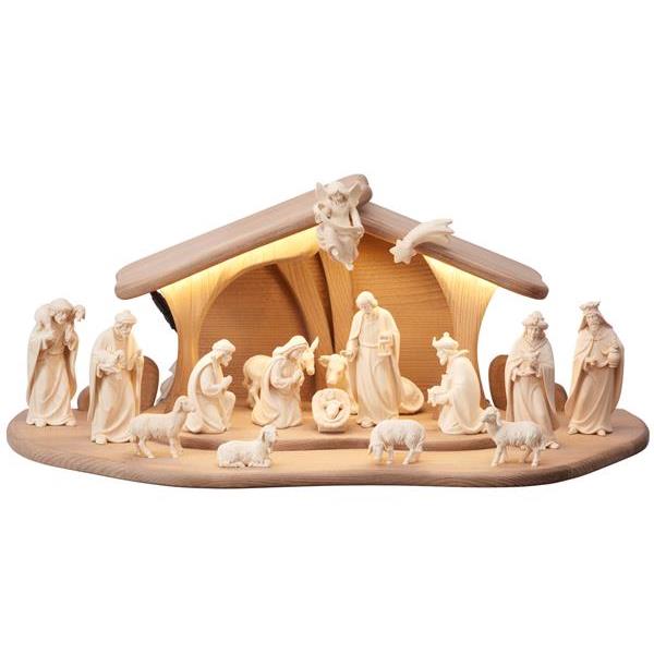 AD Nativity set 19 pcs-Stable Luce with Led - natural