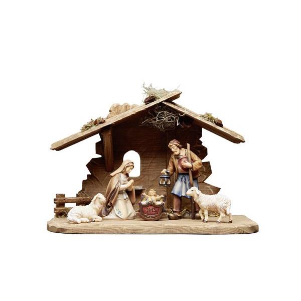 HE Nativity set 7 pcs-stable Tyrol for H.Fam - color