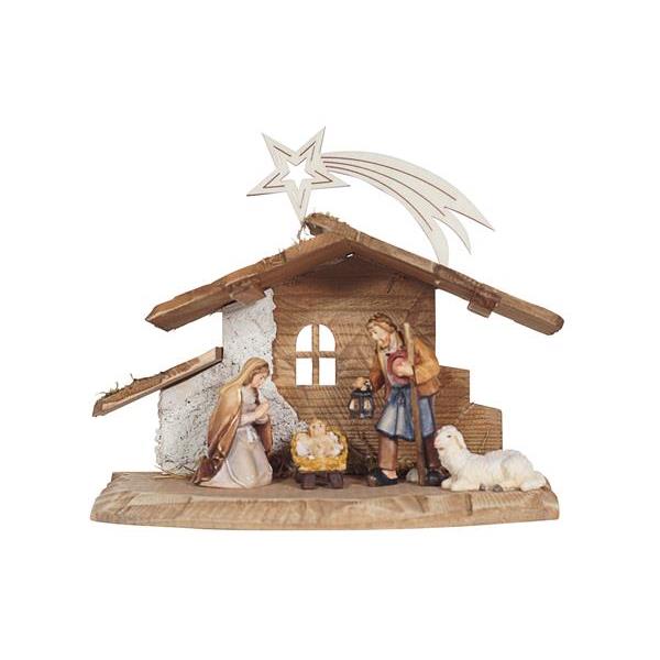 HE Nativity set 5 pcs-Stable Tyrol for H.Fam. with Comet - color