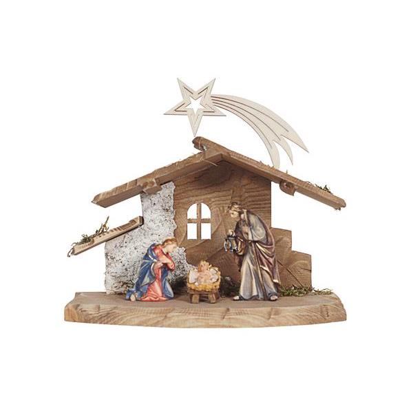 RA Nativity Set 4 pcs.-Stable Tyrol for H.Fam. with Comet - color