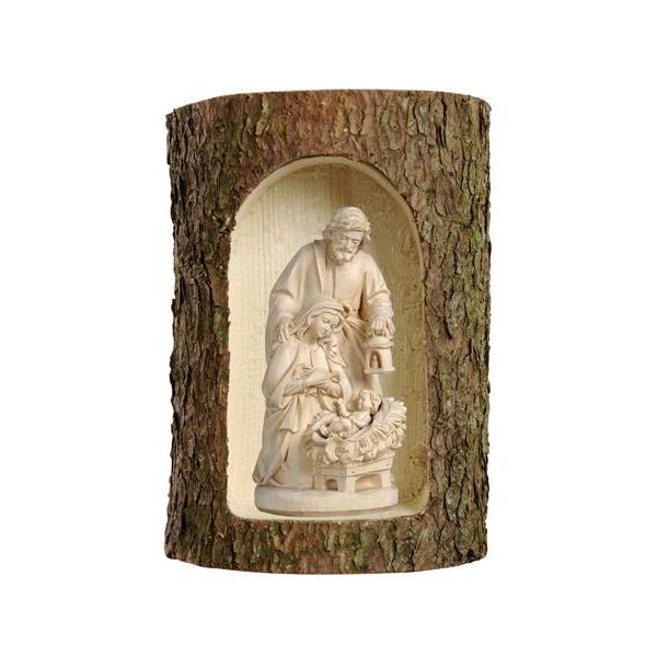 Holy Night crib in a tree trunk - natural