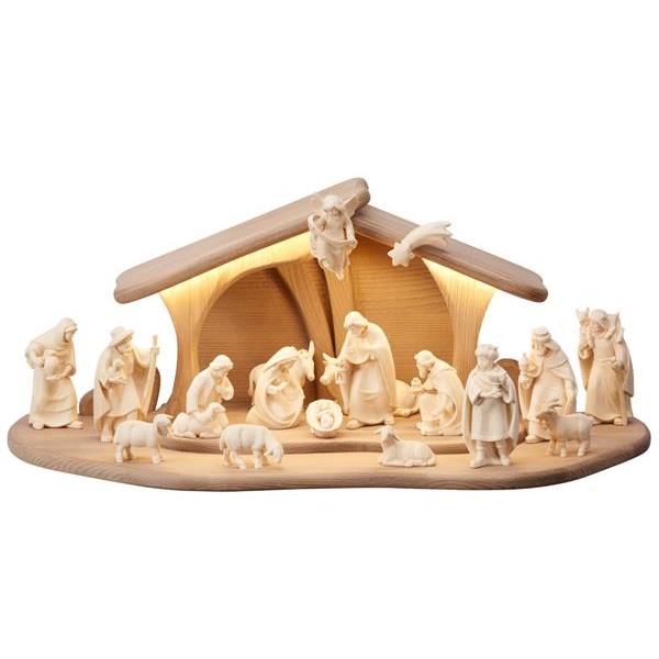 PE Nativity set 20 pcs-Stable Luce with Led - natural