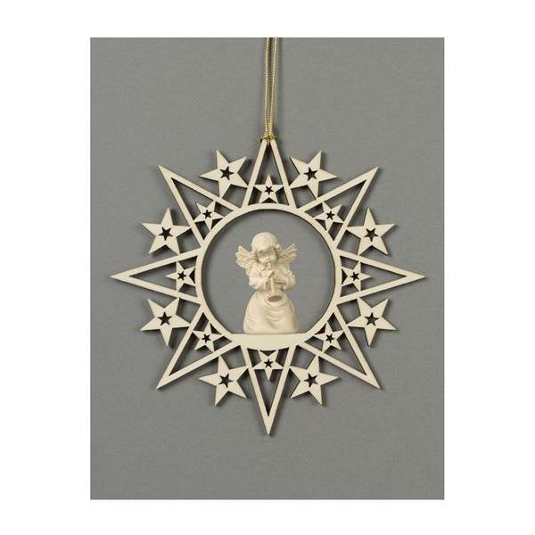 Star with stars-Bell angel with trumpet - natural