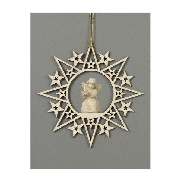 Star with stars-Bell angel with candle-carrier - natural