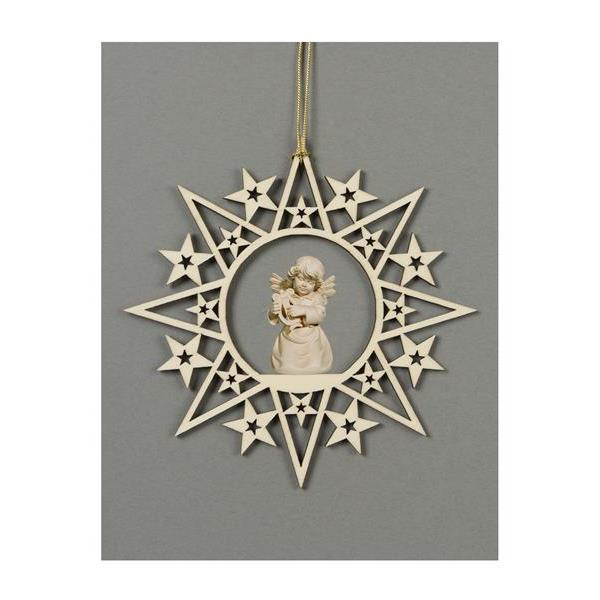 Star with stars-Bell angel with lyre - natural