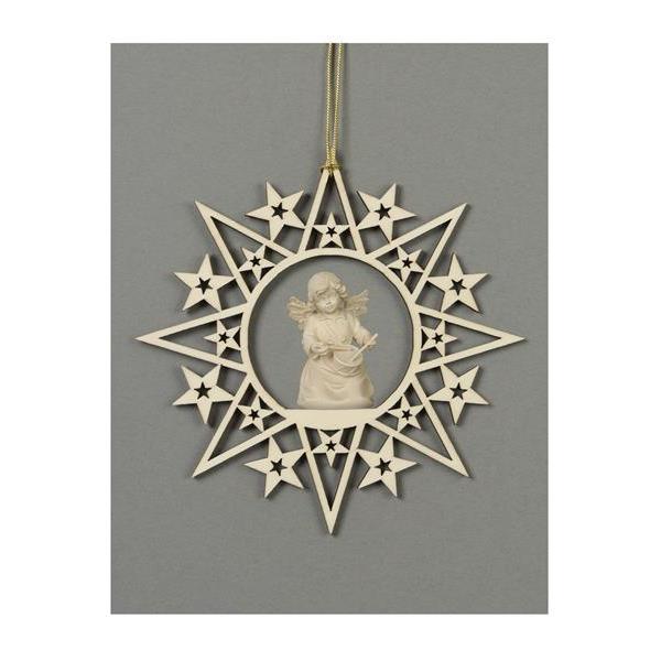 Star with stars-Bell angel with drum - natural