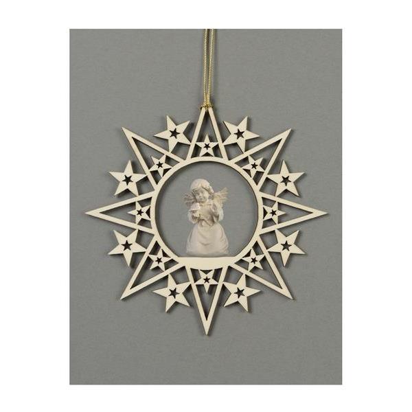 Star with stars-Bell angel with bird - natural