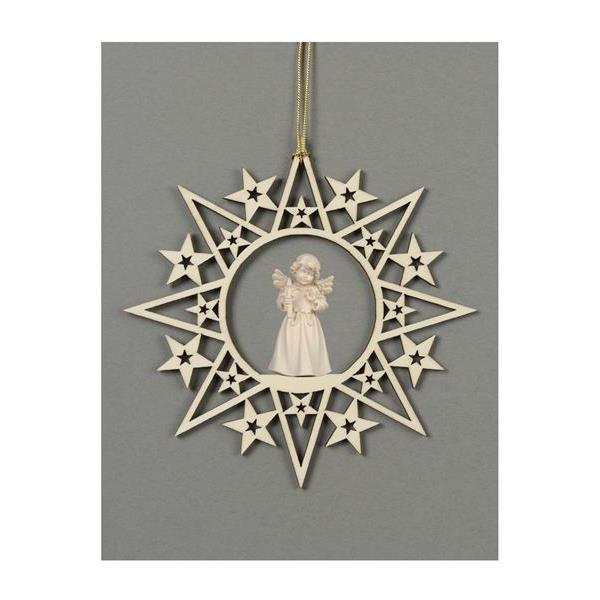 Star with stars-Bell ang.stand.with candle - natural