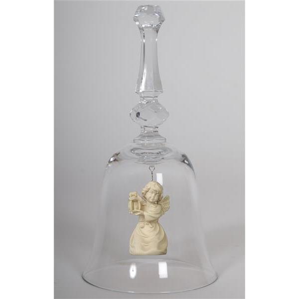 Crystal bell with Bell angel lantern - natural