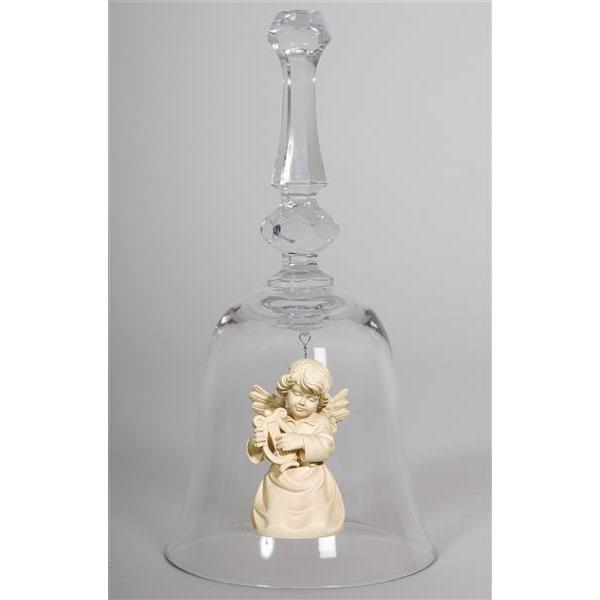 Crystal bell with Bell angel lyre - natural