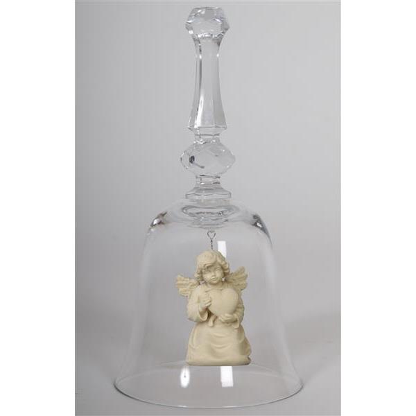Crystal bell with Bell angel heart - natural