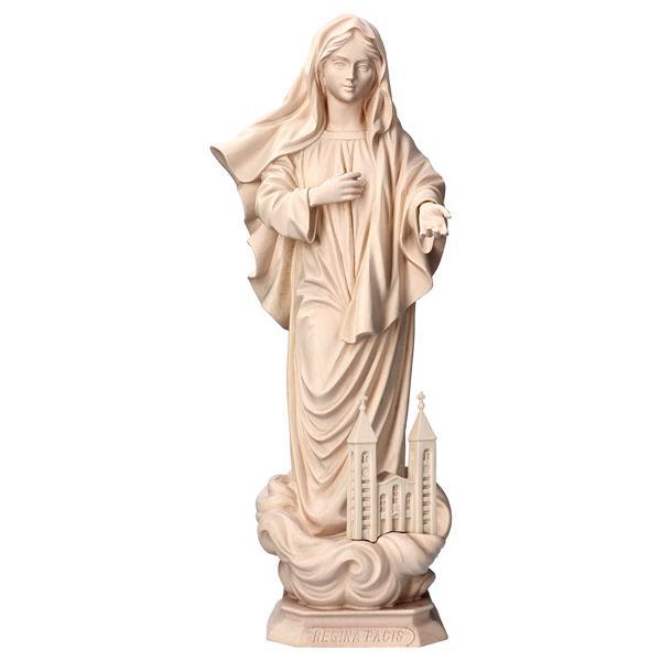 Queen of Peace with church - Linden wood carved - natural