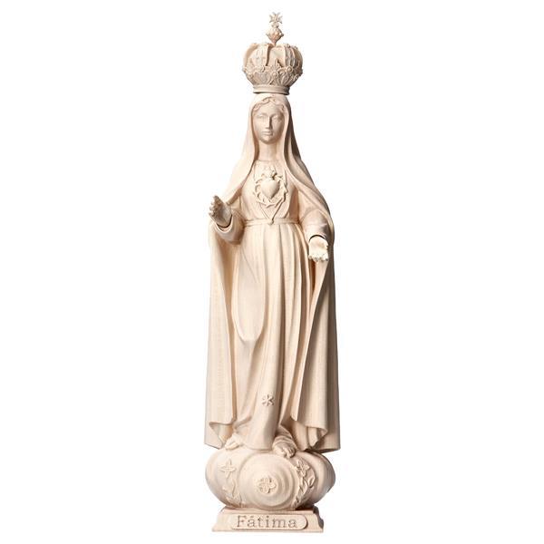 Sacred Heart of Mary Fátima with crown - Linden wood carved - natural