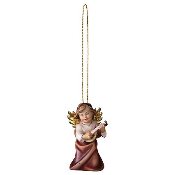 Heart Angel with lute with gold string - color