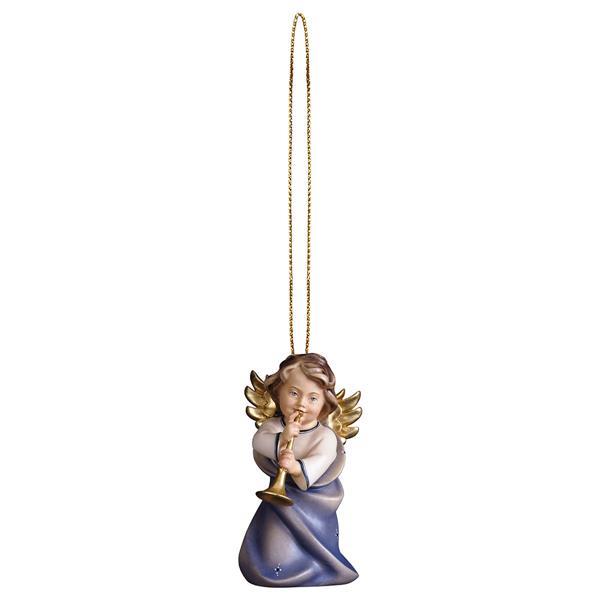 Heart Angel with trumpet with gold string - color