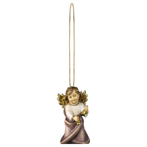 Heart Angel with bells with gold string - color
