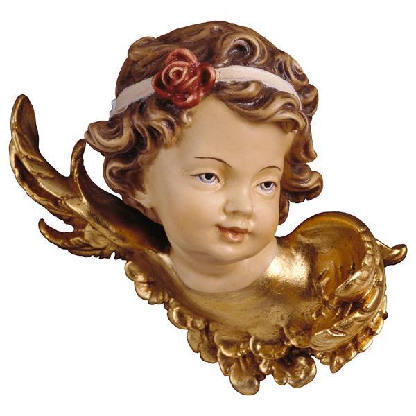 Angel-head with rose left side - color