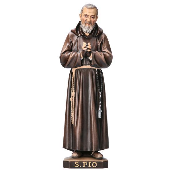 St. Padre Pio - Linden wood carved - color