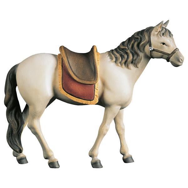 Horse white with saddle - color
