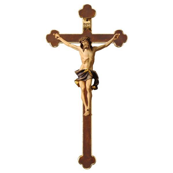 Crucifix Nazarean - Baroque cross - Linden wood carved - color