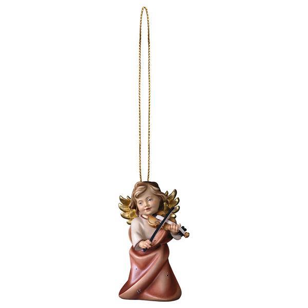 Heart angel with violine with gold string - color
